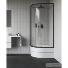   Ravak BLIX II NBLCP4 Sabina 90x90 negyedköríves tolóajtós zuhanykabin,transparent üveg, fekete 3BM70340Z1