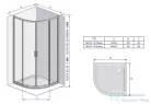 Ravak BLIX II NBLCP4 Sabina 90x90 negyedköríves tolóajtós zuhanykabin,transparent üveg, fekete 3BM70340Z1