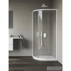   Ravak BLIX II NBLCP4 90x90 negyedköríves tolóajtós zuhanykabin, transparent üveg, matt fehér 3BM70E00Z1