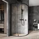 Ravak Nexty NSKK3-80 80x80x195 cm-es íves zuhanykabin nyíló ajtóval,Fekete/Fekete/Transparent,3O644300Z1