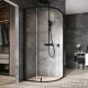 Ravak Nexty NSKK3-80 80x80x195 cm-es íves zuhanykabin nyíló ajtóval,Fekete/Fekete/Transparent,3O644300Z1