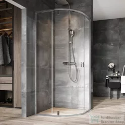   Ravak Nexty NSKK3-80 80x80x195 cm-es íves zuhanykabin nyíló ajtóval,Króm/Transparent,3O644C00Z1