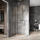 Ravak Nexty NSKK3-80 80x80x195 cm-es íves zuhanykabin nyíló ajtóval,Szatén/Transparent,3O644U00Z1