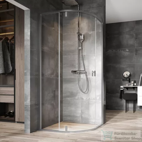 Ravak Nexty NSKK3-80 80x80x195 cm-es íves zuhanykabin nyíló ajtóval,Szatén/Transparent,3O644U00Z1