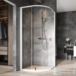   Ravak Nexty NSKK3-90 90x90x195 cm-es íves zuhanykabin nyíló ajtóval,Fehér/Transparent,3O677100Z1