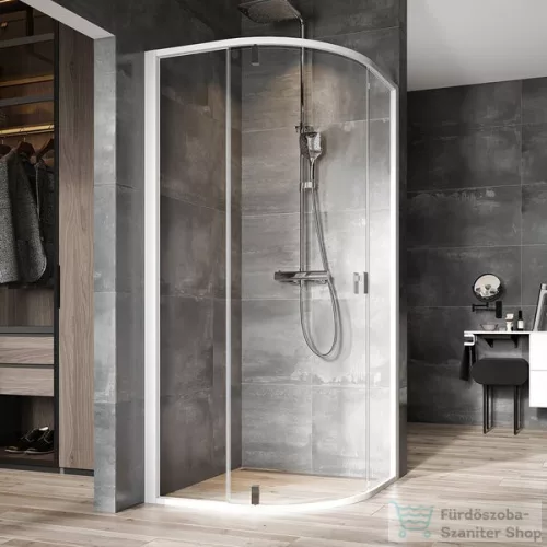 Ravak Nexty NSKK3-90 90x90x195 cm-es íves zuhanykabin nyíló ajtóval,Fehér/Transparent,3O677100Z1