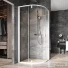 Ravak Nexty NSKK3-90 90x90x195 cm-es íves zuhanykabin nyíló ajtóval,Fehér/Fehér/Transparent,3O677101Z1
