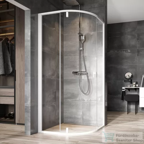 Ravak Nexty NSKK3-90 90x90x195 cm-es íves zuhanykabin nyíló ajtóval,Fehér/Fehér/Transparent,3O677101Z1