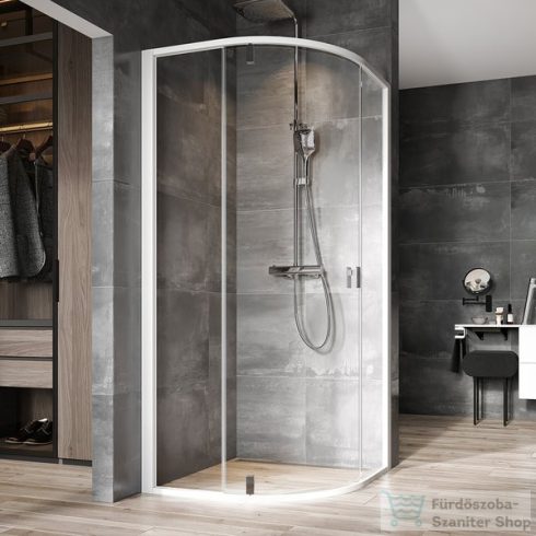 Ravak Nexty NSKK3-100 100x100x195 cm-es íves zuhanykabin nyíló ajtóval,Fehér/Transparent,3O6AA100Z1