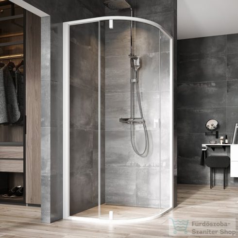 Ravak Nexty NSKK3-100 100x100x195 cm-es íves zuhanykabin nyíló ajtóval,Fehér/Fehér/Transparent,3O6AA101Z1