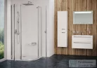 Ravak CHROME CSKK4-90 90x90x195 cm-es íves zuhanykabin nyíló ajtóval,Fényes alumínium+Transparent,3Q170C00Z1