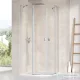 Ravak CHROME CSKK4-90 90x90x195 cm-es íves zuhanykabin nyíló ajtóval,Szatén+Transparent,3Q170U00Z1