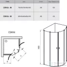 Ravak CHROME CSKK4-90 90x90x195 cm-es íves zuhanykabin nyíló ajtóval,Szatén+Transparent,3Q170U00Z1