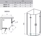 Ravak Smartline SMSKK4-90 (króm+transparent) zuhanykabin 3S277A00Y1