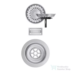  Schock szűrőkosár és túlfolyó takaró manuális lefolyórendszerhez, inox 400054EDM