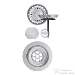  Schock szűrőkosár távműködtető gomb és túlfolyó takaró automata lefolyórendszerhez, inox 400061EDM