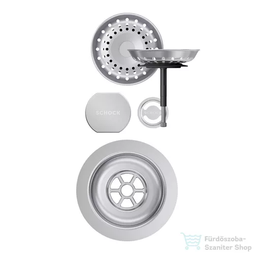 Schock szűrőkosár távműködtető gomb és túlfolyó takaró automata lefolyórendszerhez, inox 400061EDM