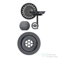   Schock szűrőkosár távműködtető gomb és túlfolyó takaró automata lefolyórendszerhez, Gunmetal 400061GUB