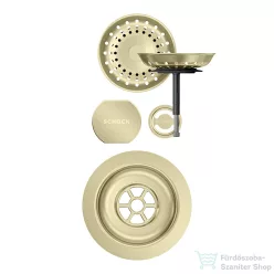   Schock szűrőkosár távműködtető gomb és túlfolyó takaró automata lefolyórendszerhez, White Gold 400061WGO