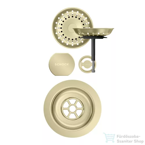 Schock szűrőkosár távműködtető gomb és túlfolyó takaró automata lefolyórendszerhez, White Gold 400061WGO