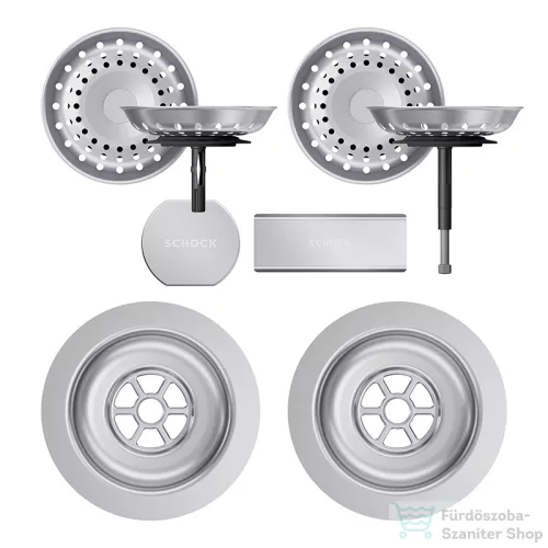 Schock szűrőkosár távműködtető gomb és túlfolyó takaró automata lefolyórendszerhez, inox 400067EDM