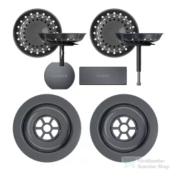   Schock szűrőkosár távműködtető gomb és túlfolyó takaró automata lefolyórendszerhez, Gunmetal 400067GUB