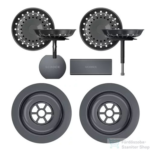 Schock szűrőkosár távműködtető gomb és túlfolyó takaró automata lefolyórendszerhez, Gunmetal 400067GUB