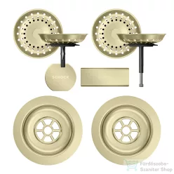   Schock szűrőkosár távműködtető gomb és túlfolyó takaró automata lefolyórendszerhez, White Gold 400067WGO