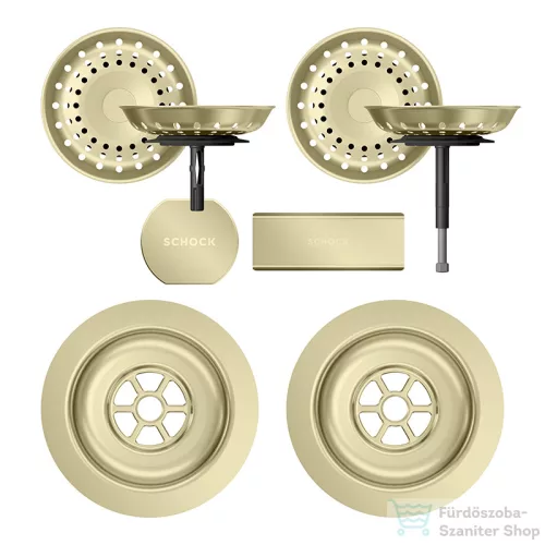 Schock szűrőkosár távműködtető gomb és túlfolyó takaró automata lefolyórendszerhez, White Gold 400067WGO