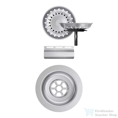 Schock szűrőkosár és túlfolyó takaró manuális lefolyórendszerhez, inox 400068EDM