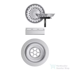   Schock szűrőkosár és túlfolyó takaró manuális lefolyórendszerhez, inox 400076EDM