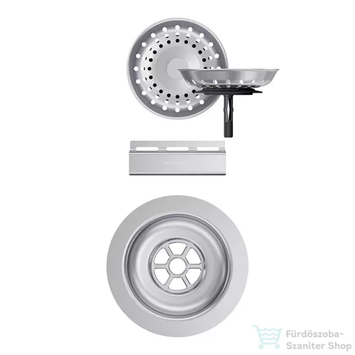 Schock szűrőkosár és túlfolyó takaró manuális lefolyórendszerhez, inox 400076EDM