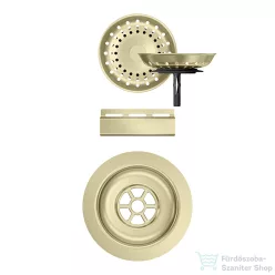   Schock szűrőkosár és túlfolyó takaró manuális lefolyórendszerhez, white gold 400076WGO