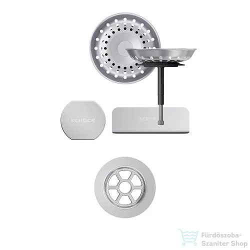 Schock szűrőkosár, távműködtető gomb és túlfolyó takaró automata lefolyórendszerhez, inox 400079EDM