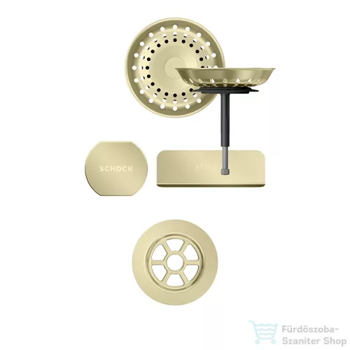 Schock szűrőkosár, távműködtető gomb és túlfolyó takaró automata lefolyórendszerhez, white gold 400079WGO