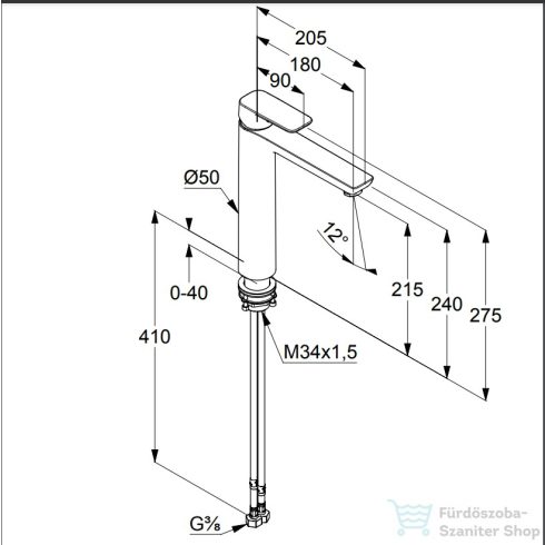 Kludi PURE&STYLE  magasított mosdócsaptelep króm 402960575