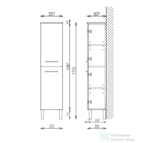 TBoss Tera F140 2A kiegészítő szekrény, jobbos nyitással 4032302060247