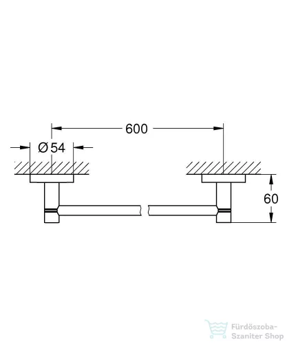 Grohe ESSENTIALS 60 cm-es fali törölközőtartó,króm 40366001