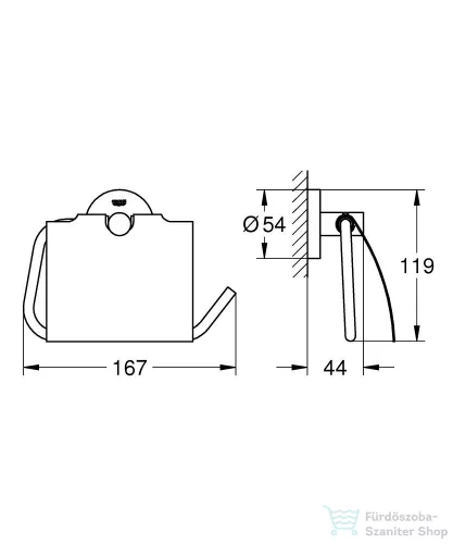 Grohe ESSENTIALS fali wc papír tartó,Hard Graphite 40367A01