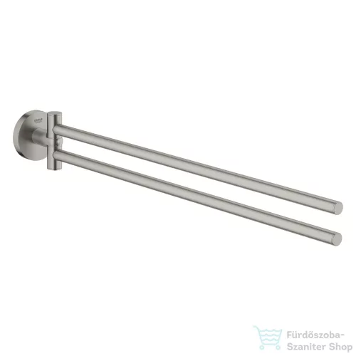 Grohe ESSENTIALS 44 cm-es fali dupla törölközőtartó,Supersteel 40371DC1