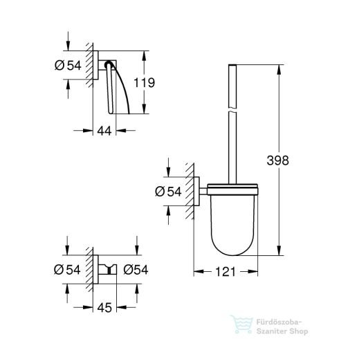 Grohe ESSENTIALS 3 részes kiegészítő szett,Króm 40407001