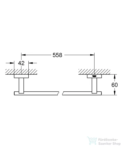 Grohe ESSENTIALS CUBE 60 cm-es törölközőtató,Supersteel 40509DC1