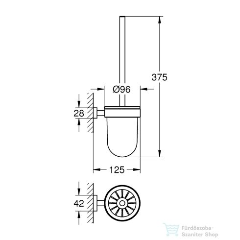Grohe ESSENTIALS CUBE fali wc kefe tartó,Króm 40513001