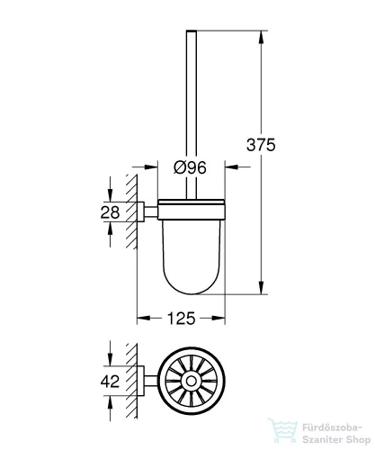 Grohe ESSENTIALS CUBE fali wc kefe tartó,Króm 40513001