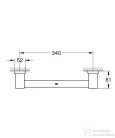 Grohe ESSENTIALS CUBE 39,2 cm-es kapaszkodó,Supersteel 40514DC1