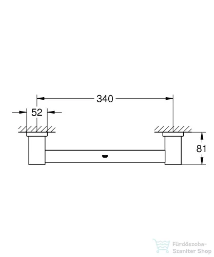 Grohe ESSENTIALS CUBE 39,2 cm-es kapaszkodó,Supersteel 40514DC1