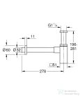 Grohe 1 1/4" szögletes mosdószifon,Brushed Hard Graphite 40564AL0