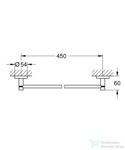 Grohe ESSENTIALS 45 cm-es fali törölközőtartó,Brushed Hard Graphite 40688AL1