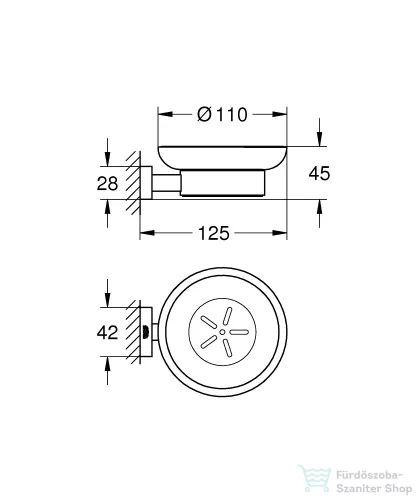 Grohe Essentials Cube fali szappantartó,króm 40754001