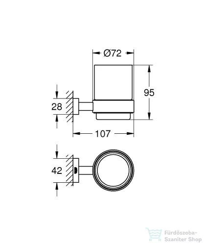 Grohe Essentials Cube fali fogkefetartó pohár,króm 40755001